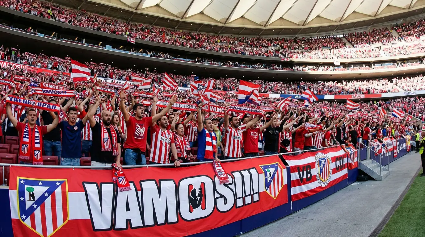 Aficionados animando a su equipo local en un estadio de fútbol español